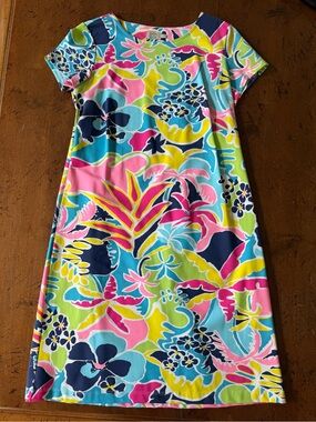 Katherine Way Bright Floral Short Sleeve Shift Dress - Multicolor